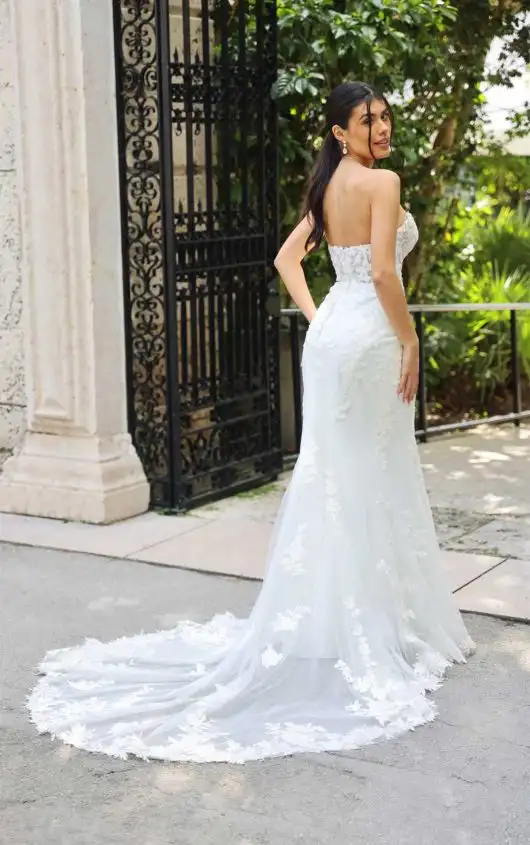 Sexy Strapless Allover Lace Fit-and-Flare Wedding Dress with Sweetheart Neckline, 7736, by Stella York
