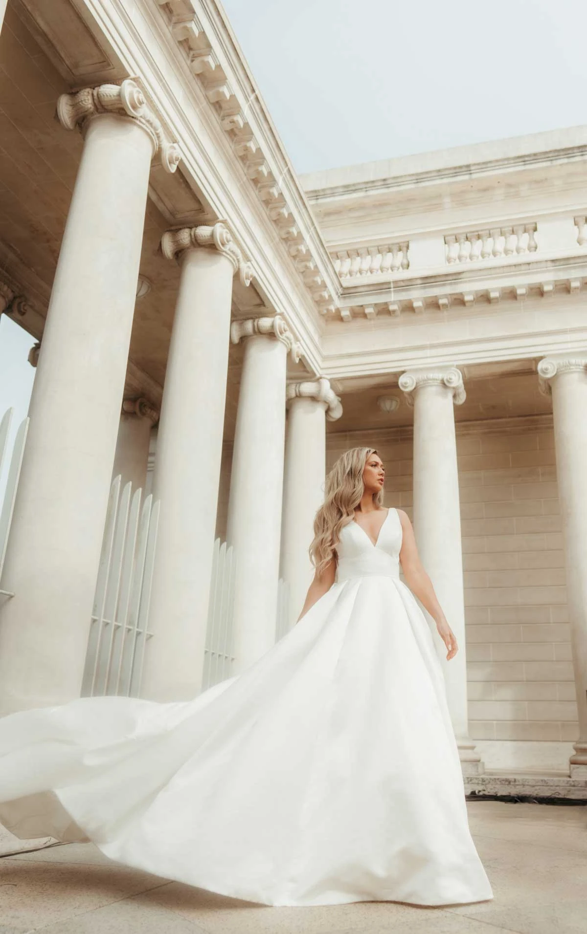 7755 Modern Luxe Ballgown Wedding Dress with Deep V-Neckline  by Stella York