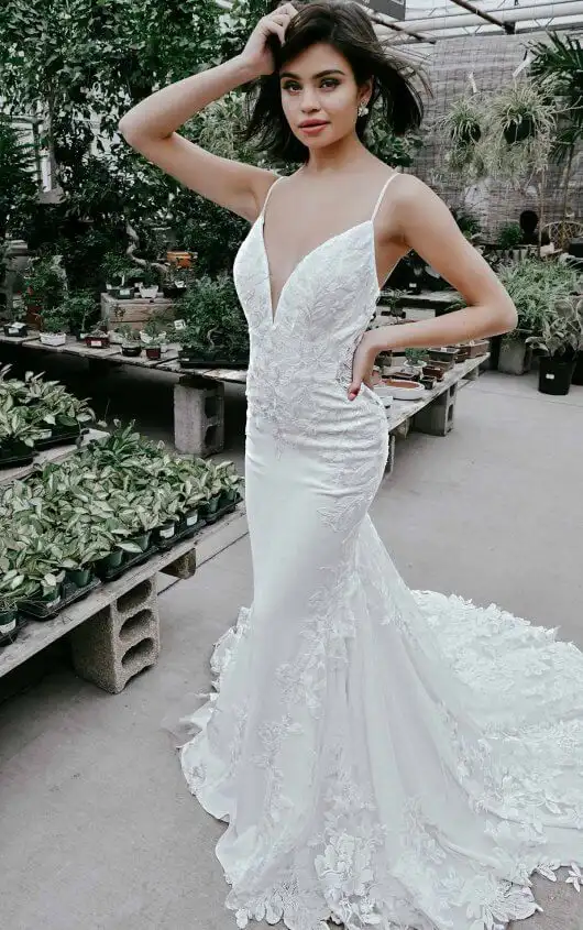 Modern and Sexy Wedding Dress with Cutouts, D3263, by Essense of Australia