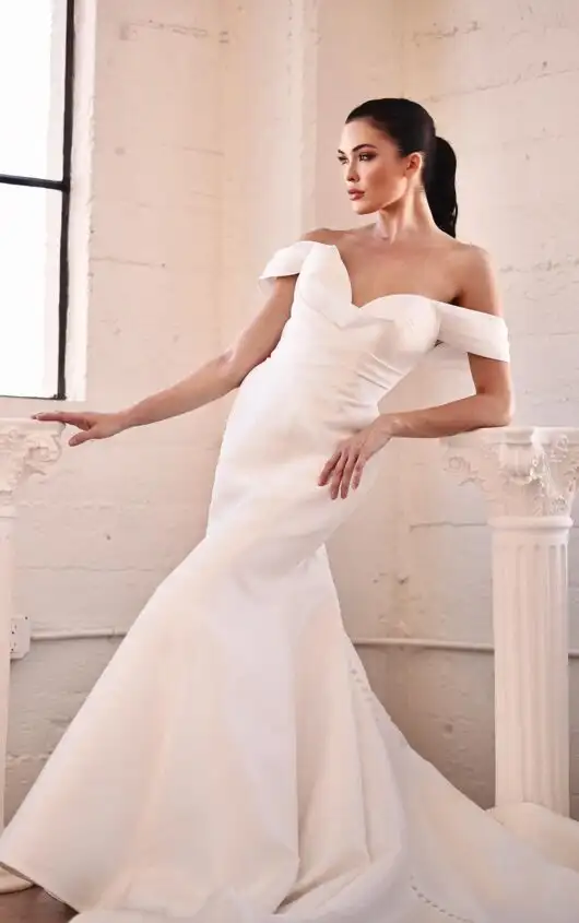 Glamorous Fit-and-Flare Wedding Dress with Strapless Sweetheart Neckline, 1486, by Martina Liana