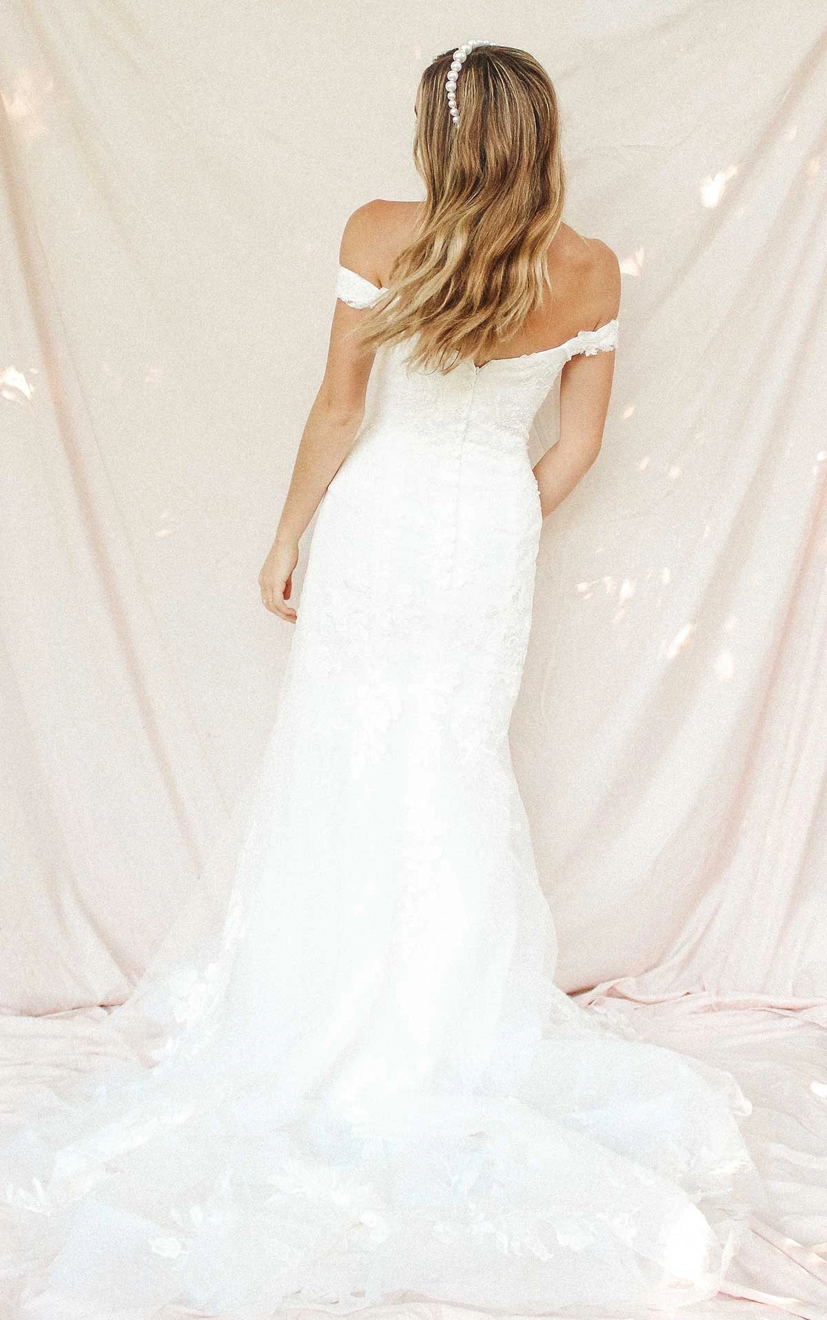 7272 Off-Shoulder Wedding Dress with Shimmer  by Stella York