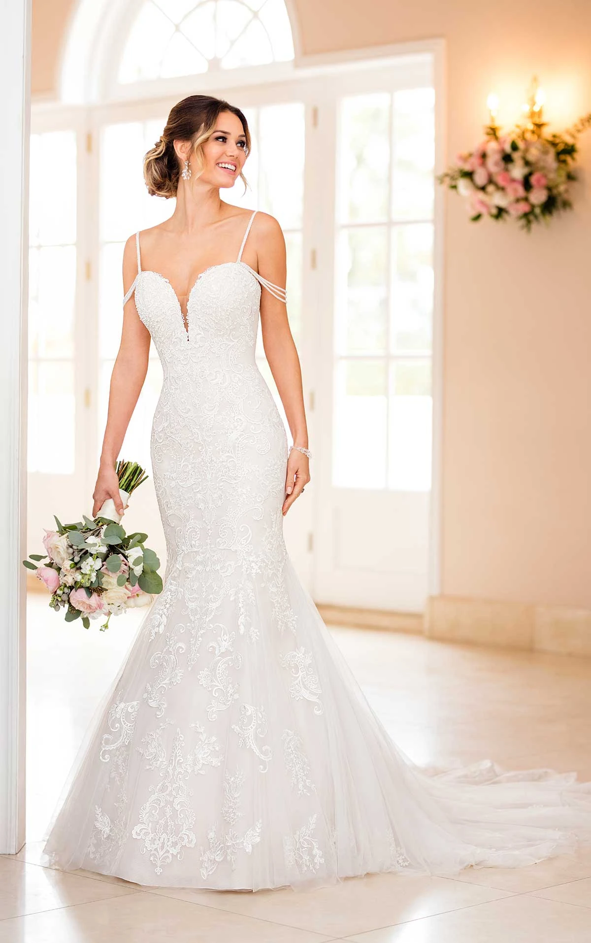 6743+ Plus-Size Mermaid Wedding Dress with Beaded Straps  by Stella York