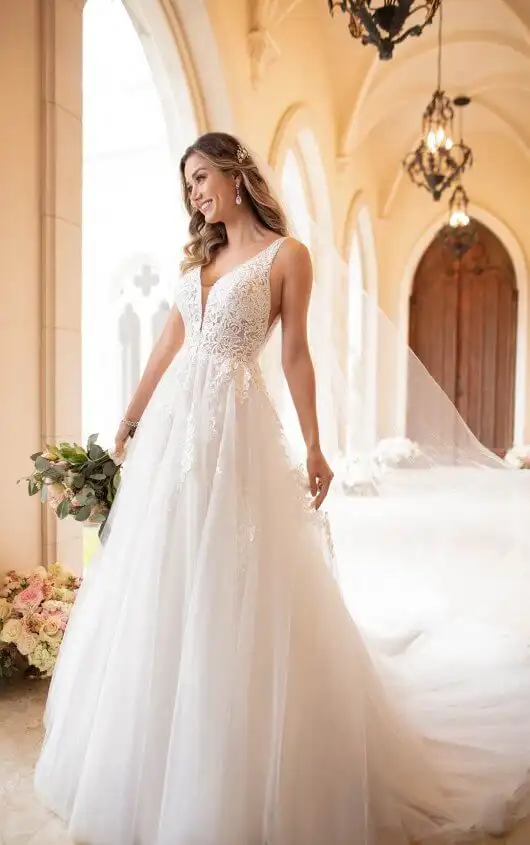 Soft Ballgown with Pearl Finish, 6752, by Stella York