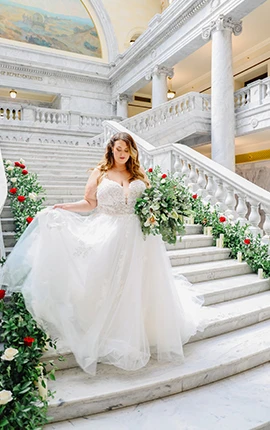 plus size lace ballgown wedding dress with full skirt - 7492+ by Stella York