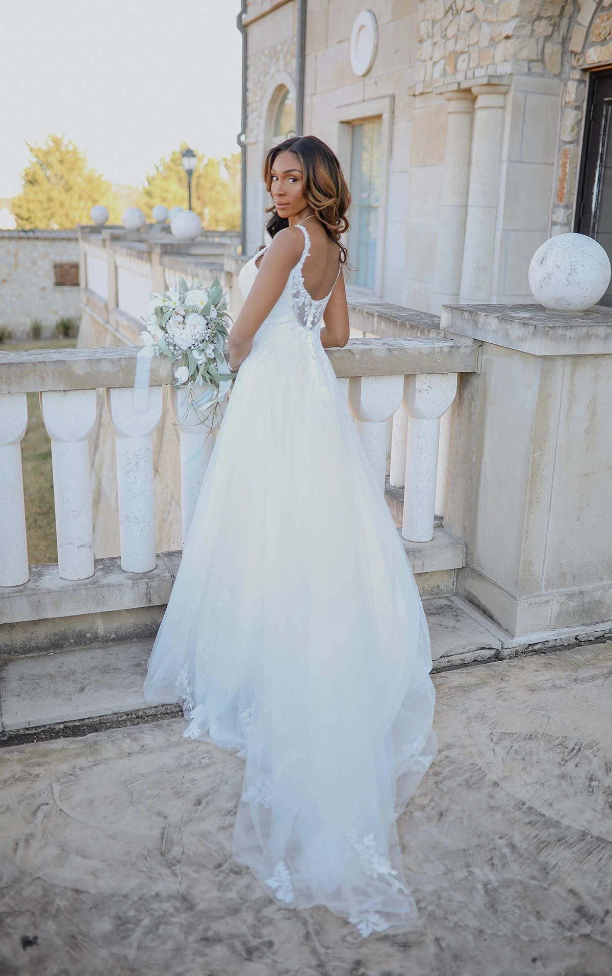 7503 Romantic Floral Lace A-Line Wedding Dress  by Stella York