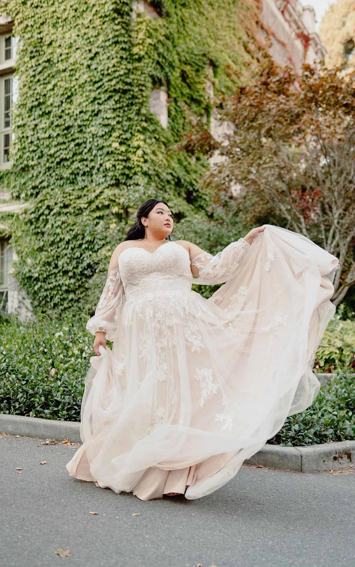 7521+ Boho Plus Size Wedding Dress with Off-the-Shoulder Sleeves  by Stella York