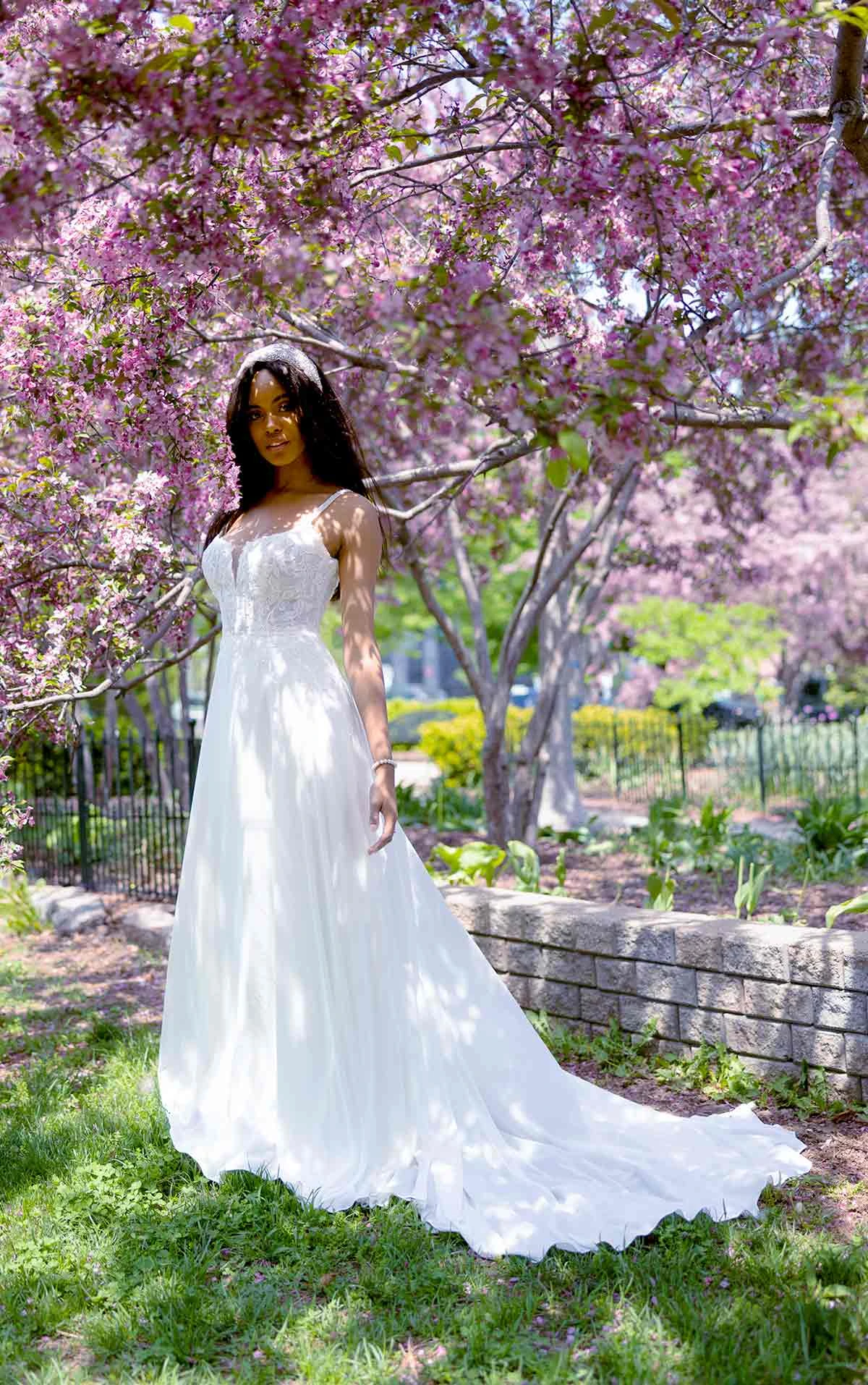 7579 Sexy Lace A-Line Wedding Dress with Spaghetti Straps  by Stella York