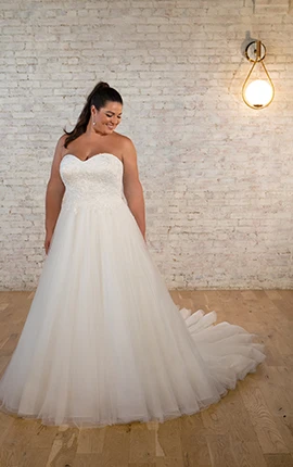 plus size strapless ballgown wedding dress with sweetheart neckline - 7596+ by Stella York