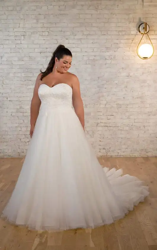 Elegant Lace Plus Size Ballgown Wedding Dress, 7596+, by Stella York