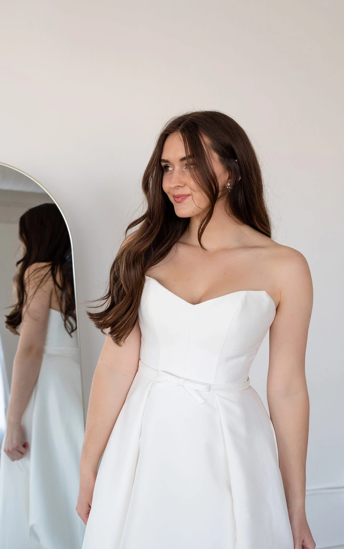 7601 Sleek A-Line Wedding Dress with Bow Detail  by Stella York