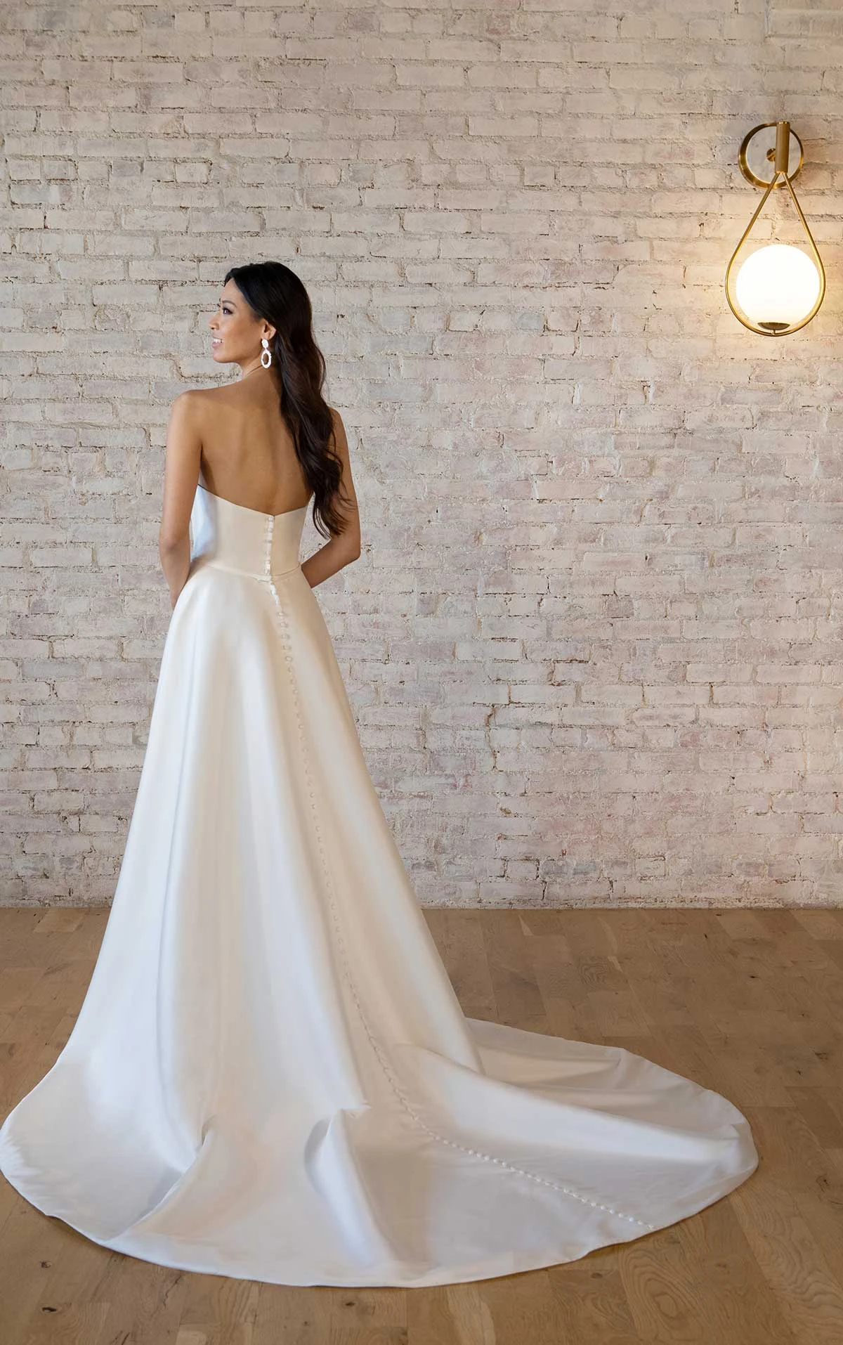 7601 Sleek A-Line Wedding Dress with Bow Detail  by Stella York