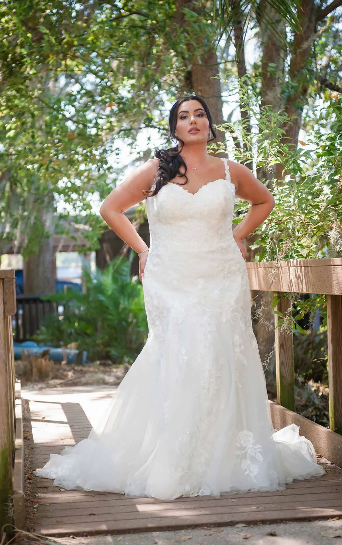 7636+ Lace Plus Size Fit-and-Flare Wedding Dress with Sweetheart Neckline  by Stella York