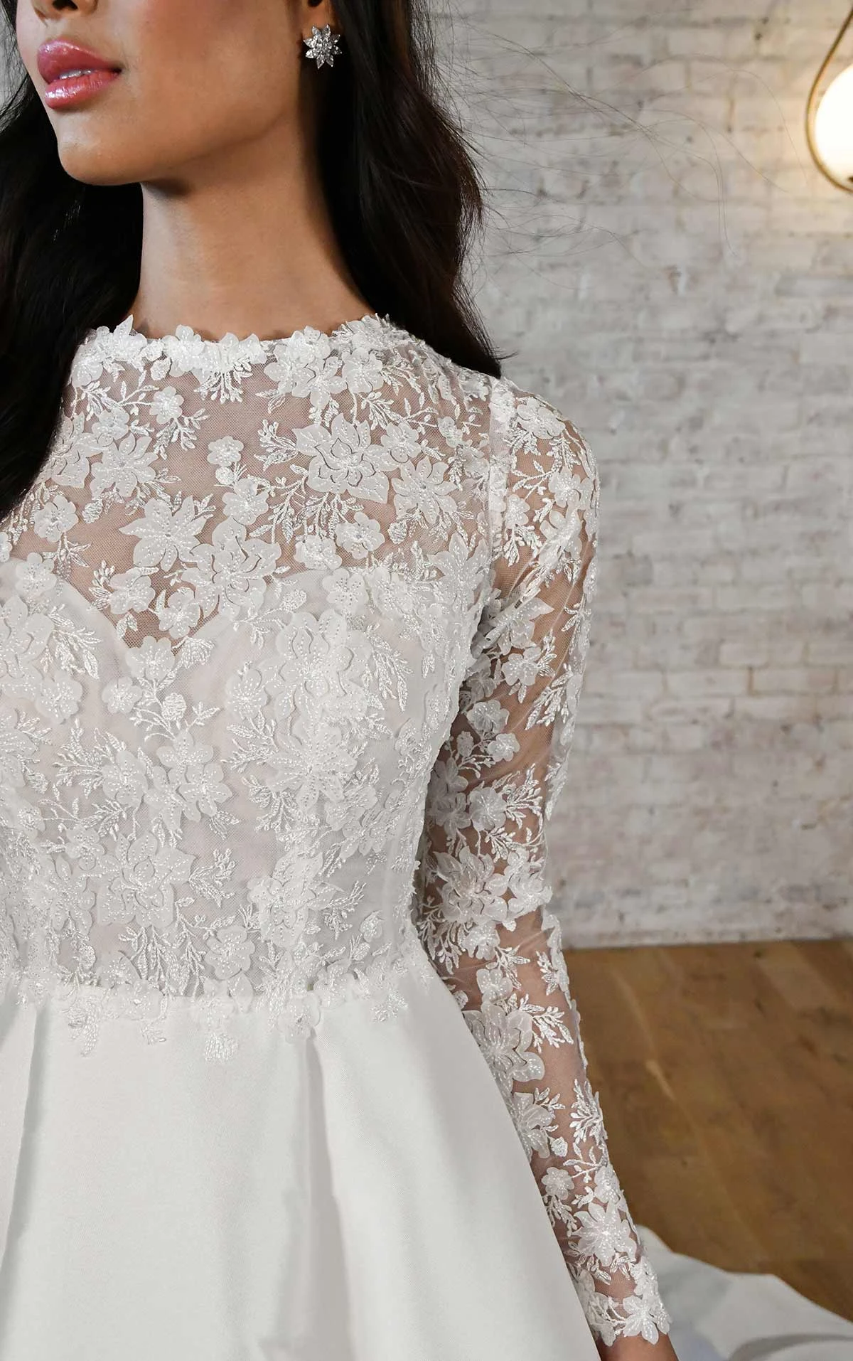 7670 Lace Long Sleeve A-Line Wedding Dress  by Stella York