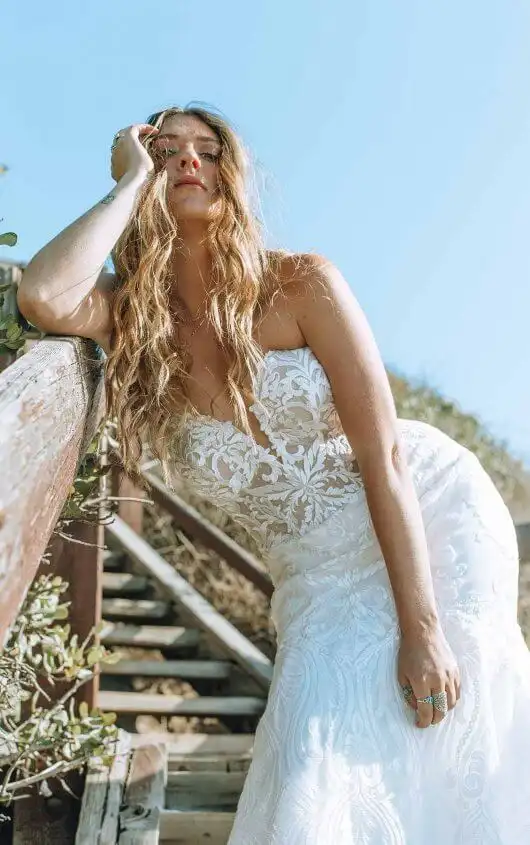 Bohemian Lace Fit-and-Flare Wedding Dress, ATLAS, by All Who Wander