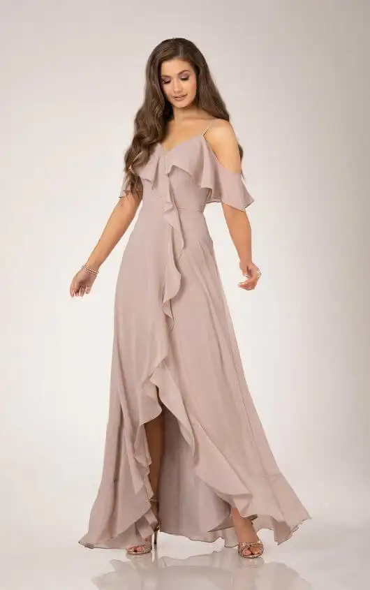 Boho-Inspired Bridesmaid Dress with Flowy Ruffle Details, 9398, by Sorella Vita